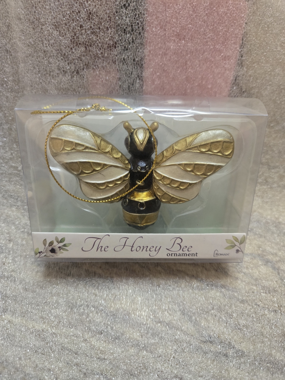 Roman The Honey Bee Ornament - Gold and Black